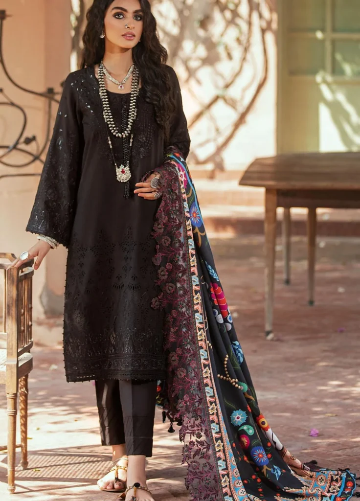 Nureh Maya – Unstitched Embroidered Khaddar 3 Piece Suit with Wool Shawl NW-35